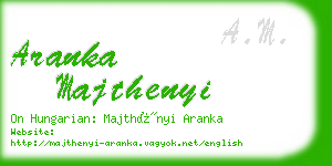 aranka majthenyi business card